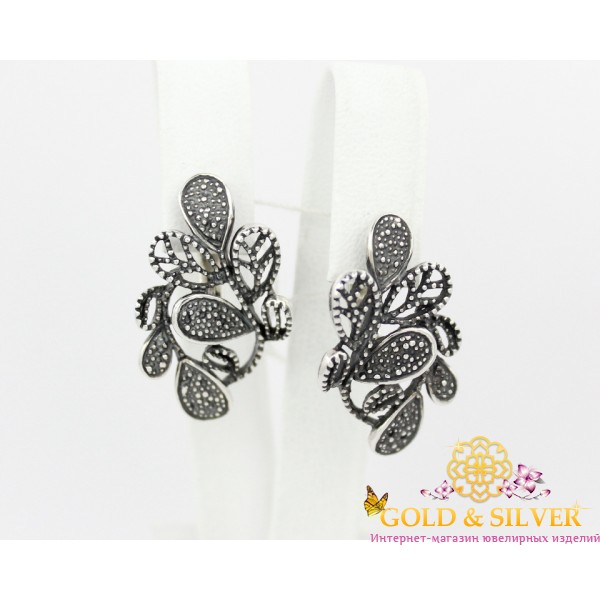 Жіночі сережки срібні "Азалія" 2937 , Gold &amp Silver Gold & Silver, Украина